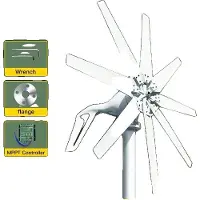 OEM Windkraftgenerator, MPPT-Controller, geräuscharmer Betrieb, 12V-a, Mit Mppt Controller-a, 1000W-c
