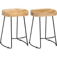 Syfax Gavin Barhocker 2 Stk. Massivholz Mango