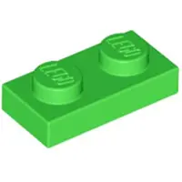 LEGO 50x 1x2 Platten 3023 - Plate Hellgrün - Bright Green