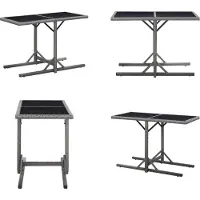 vidaXL Gartentisch Anthrazit 110×53×72 cm Glas und Poly Rattan - Gartentisch - Gartentische - Outdoor-Tisch - Outdoor-Tische