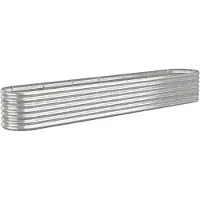 Syfax Hochbeet Verzinkter Stahl 260x40x36 cm Silbern