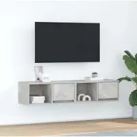 Syfax TV-Schränke 2 Stk. Betongrau 60x31x25,5 cm Holzwerkstoff