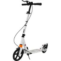 StarTech.com Cityroller für Erwachsene - Klappbarer Zweirad-Tretroller - Höhenverstellbar - Scheibenbremse - 100 kg Tragkraft - 2 PolyurethanRollen - Eisen & Aluminium - Weiß