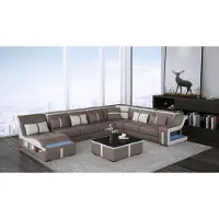 Xl Moebel Gmbh Eck Sofa Couch Polster Eck Sitz U-Form Leder Garnitur Wohnlandschaft Beleuchtet