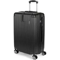 Ed Brubaker Hartschalen Reisekoffer London - Rollkoffer mit Zahlenschloss und 4 Rollen - Trolley Koffer 43 x 66,5 x 26 cm, L, Schwarz