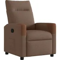 Syfax Relaxsessel Stoff Braun, manuelle Liegefunktion, dick gepolstert, mit Seitentasche, 69x86x100 cm, 110 kg