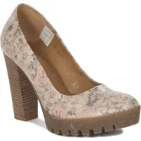 MACIEJKA Klassische Pumps 0262904001 aus beigem Naturleder mit 11 cm stabilem Blockabsatz