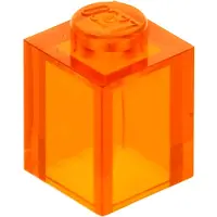 LEGO : 100x Stein 1x1 in 'Trans-Orange'
