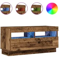 Syfax TV-Schrank mit LED-Leuchten Altholz-Optik 80x35x40 cm