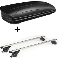 VDP Dachbox VDPMAA320 320Ltr abschließbar schwarz matt + Dachträger/Relingträger KING1 kompatibel mit für Mitsubishi ASX (5 Türer) ab 10