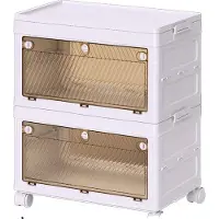OEM Aufbewahrungsschrank, faltbares Design, einfache Mobilität, 2-Tier Aufbewahrungsboxen