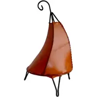 SIMANDRA Orientalische Lampe Hennalampe marokkanische Lederlampe Tischleuchte Stehleuchte Henna Tissir einfarbig 35-38 cm : orange Farbe: Orange