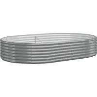 Syfax Hochbeet Verzinkter Stahl 214x140x36 cm Grau