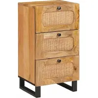 Syfax Sideboard mit Schubladen Braun 40 x 33 x 75 cm Massivholz Mango