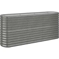 Syfax Hochbeet Verzinkter Stahl 152x40x68 cm Grau