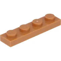 LEGO 1x4 Platte 3710 - 50 Stück Mittleres Nougat