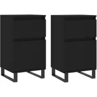 Syfax Sideboards 2 Stk. Schwarz 40x35x70 cm Holzwerkstoff