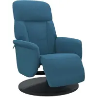 Syfax Relaxsessel mit Fußteil Blau Samt