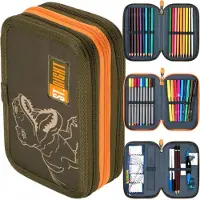 Sonstiges 47-teilig Federmäppchen 3 Fach Federtasche Federmappe Bleistift Etui Tasche