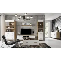 Xl Moebel Gmbh Wohnwand Wohnzimmer Set Vitrine Kommode Wandregal Vitrinen Wohnwände 4 tlg. Set