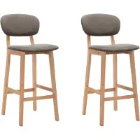 Syfax 2er Set Barhocker aus Stoff, Taupe, Sitzhöhe 66 cm, 45x47x92 cm (BxTxH)
