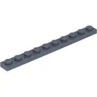 LEGO 1x10 Platten 4477 - 10 Stück Dunkles Bläuliches Grau