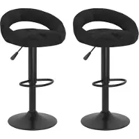 Syfax Barhocker 2 Stk. Schwarz Samt