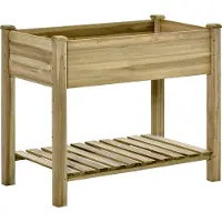 AGA Hochbeet aus Fichtenholz mit Ablageregal, 91x51x76 cm (B x T x H), 70 L Volumen