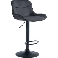 CLP Barhocker Vonore Samt schwarz - creme