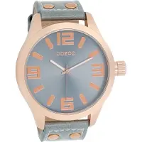 Oozoo Leder Damen Uhr Analog Quarzuhr Armband grau Timepieces D2UOC1104A