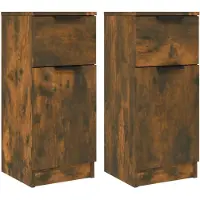 Syfax Sideboards 2 Stk. Räuchereiche 30x30x70 cm Holzwerkstoff