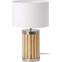 Ed Brubaker Tisch- oder Nachttischlampe - 41 cm Höhe - Fuß aus Holz / Metall