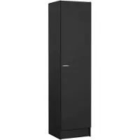 Dmora Airone - Kleiderschrank 1 Tür, Schwarz, Kleiderstange