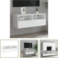The Living Store TV-Wandschrank Weiß 80x30x30 cm Holzwerkstoff