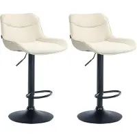 CLP 2er Set Barhocker Vonore Stoff schwarz - creme