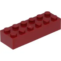 LEGO 2x6 Stein 2456 - 10 Stück Dunkelrot