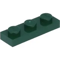 LEGO 1x3 Platte 3623 - 250 Stück Dunkelgrün