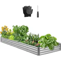 StarTech.com Hochbeet Metall - Pflanzbeet/Gemüsebeet - Maße 360 x 120 x 29 cm - Verzinkter Stahl - Offener Boden - Abgerundete Kanten - Witterungsbeständig - Für Gemüse & Kräuter