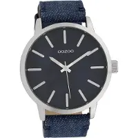 Oozoo Damen Herren Armbanduhr blau Muster Timepieces Textilarmband D2UOC10002