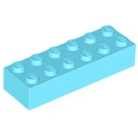 LEGO 2x6 Stein 2456 - 50 Stück Mittleres Azurblau