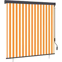 Syfax Rollo Weiß und Orange 180 x 250 cm Stoff und Aluminium