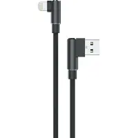 Cofi1453® Sunix 2A iOS Ladekabel 90 Grad Winkelstecker 2 Meter Datenkabel Datentransfer Kabel Ladegerät in Schwarz