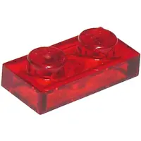 LEGO 250x 1x2 Platten 3023 - Plate Trans - Rot - Trans-Red