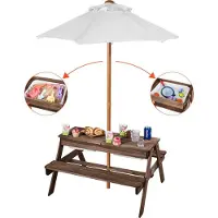 StarTech.com Picknicktisch Holztische Gartenbank - Klappbarer Sonnenschirm - Geeignet für 4 Personen - Outdoor Picknick-Ausstattung