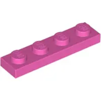 LEGO 1x4 Platte 3710 - 100 Stück Dunkles Pink