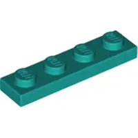 LEGO 1x4 Platte 3710 - 50 Stück Dunkles Türkis