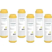 Wessper 6x Wasserfilter Kartusche 10 Zoll – Enthärtungspatrone 25,2 cm gegen Kalk, Chlorgeruch & hartes Wasser