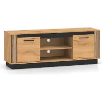 Furnlux Classic FURNLUX Tv-ständer Urso Eiche Und Schwarz 150cm / Hauptfarbe: Beige / Abmessungen: 150 x 55 x 40 cm