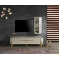 AEA TV Ständer RTV Lowboard Weiß Tisch Holz Modern Wohnzimmer Sideboard