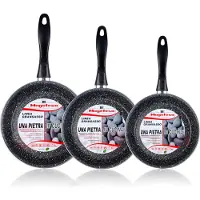 Magefesa Set 3 Bratpfannen 18-20-24cm, Induktion, -Free Antihaftbeschichtung STONE